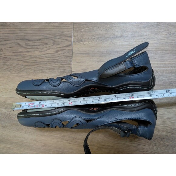 JBU sandals Mary Jane floral Vegan ankle straps blue shoes women size 7.5 M READ - Picture 12 of 14